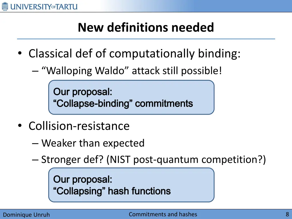 new definitions needed