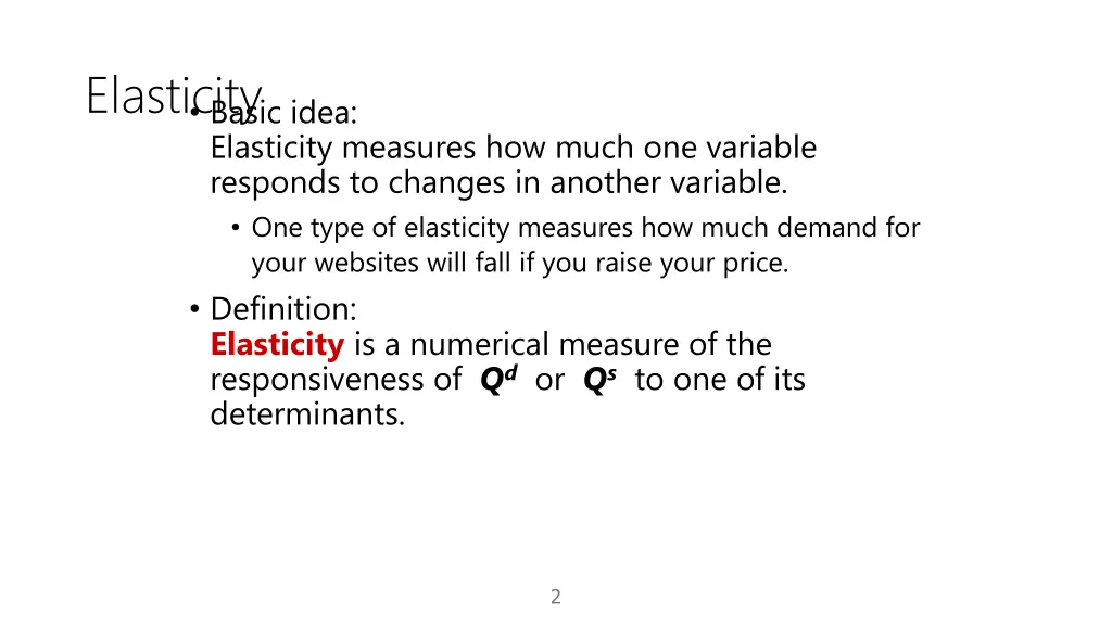 elasticity