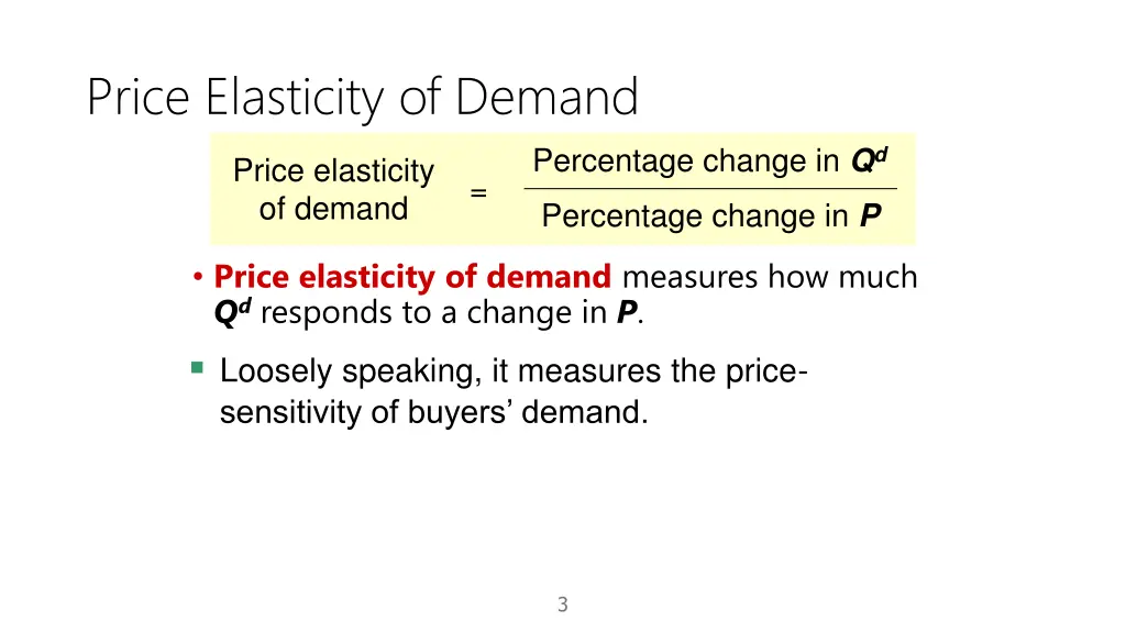 price elasticity of demand
