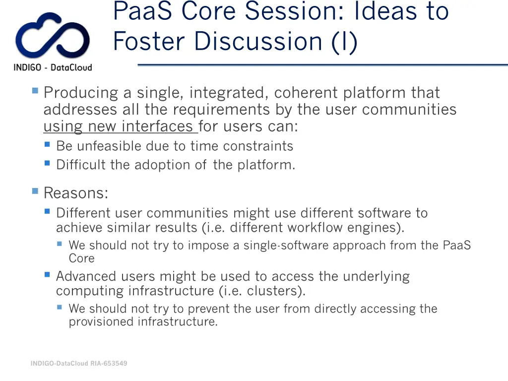 paas core session ideas to foster discussion i