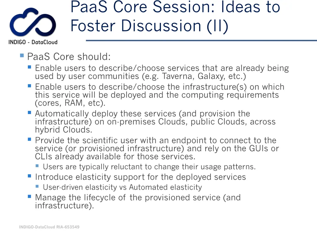 paas core session ideas to foster discussion ii