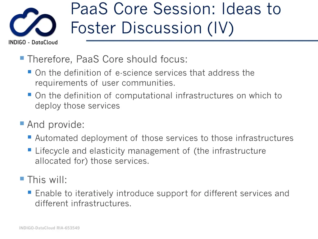 paas core session ideas to foster discussion iv