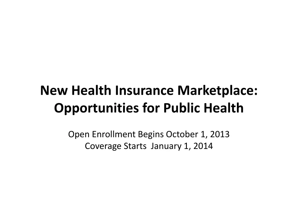 new health insurance marketplace opportunities