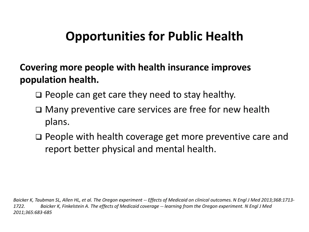 opportunities for public health 1