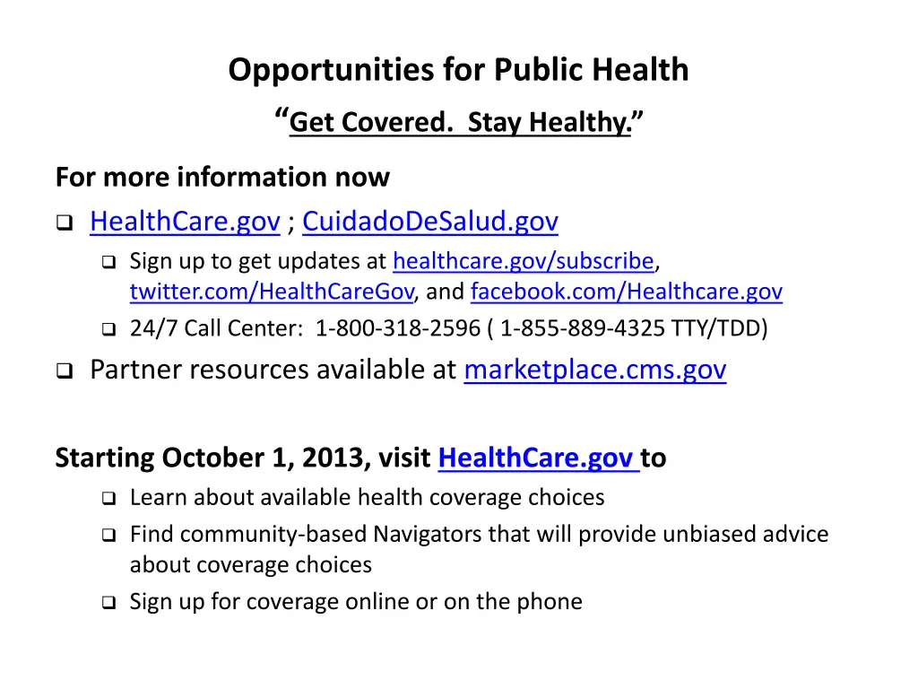 opportunities for public health get covered stay