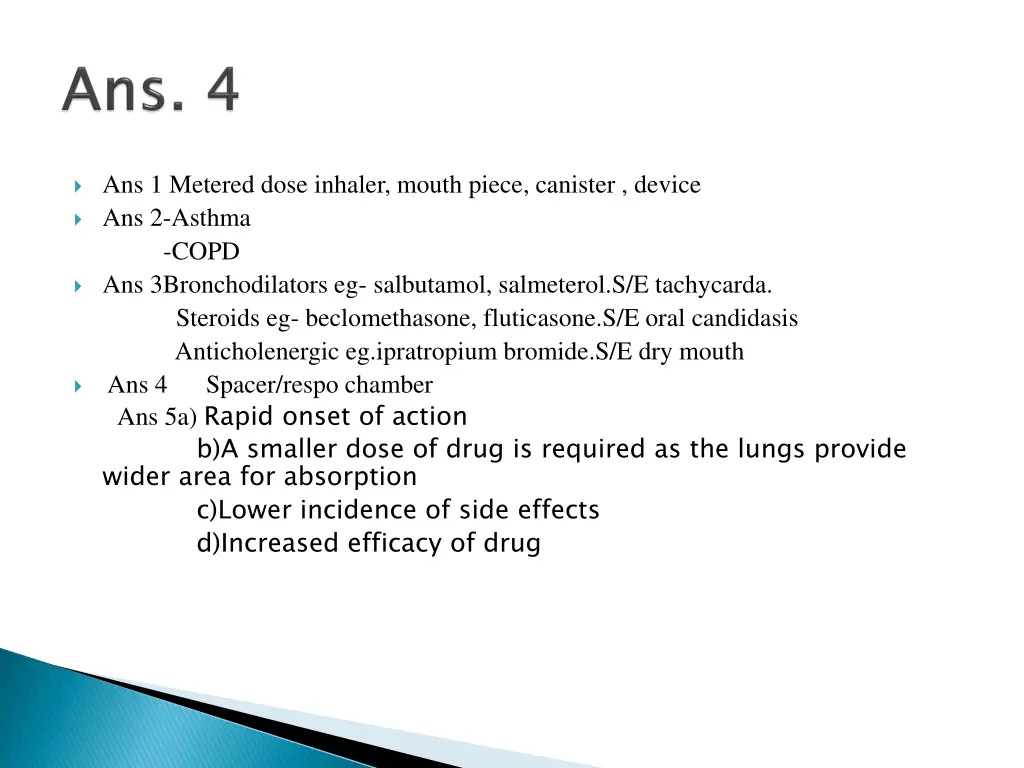 ans 1 metered dose inhaler mouth piece canister