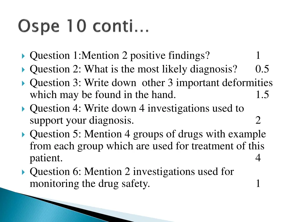 question 1 mention 2 positive findings question