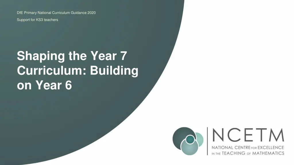 dfe primary national curriculum guidance 2020