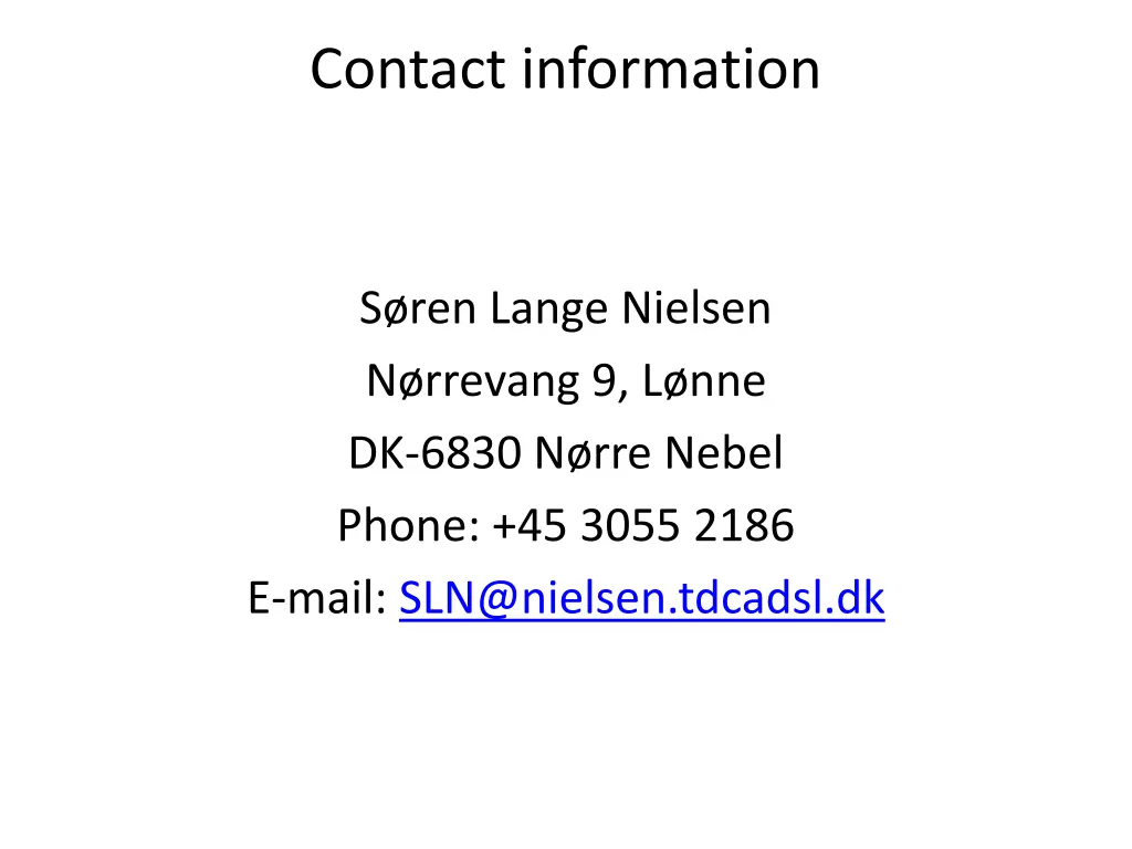 contact information