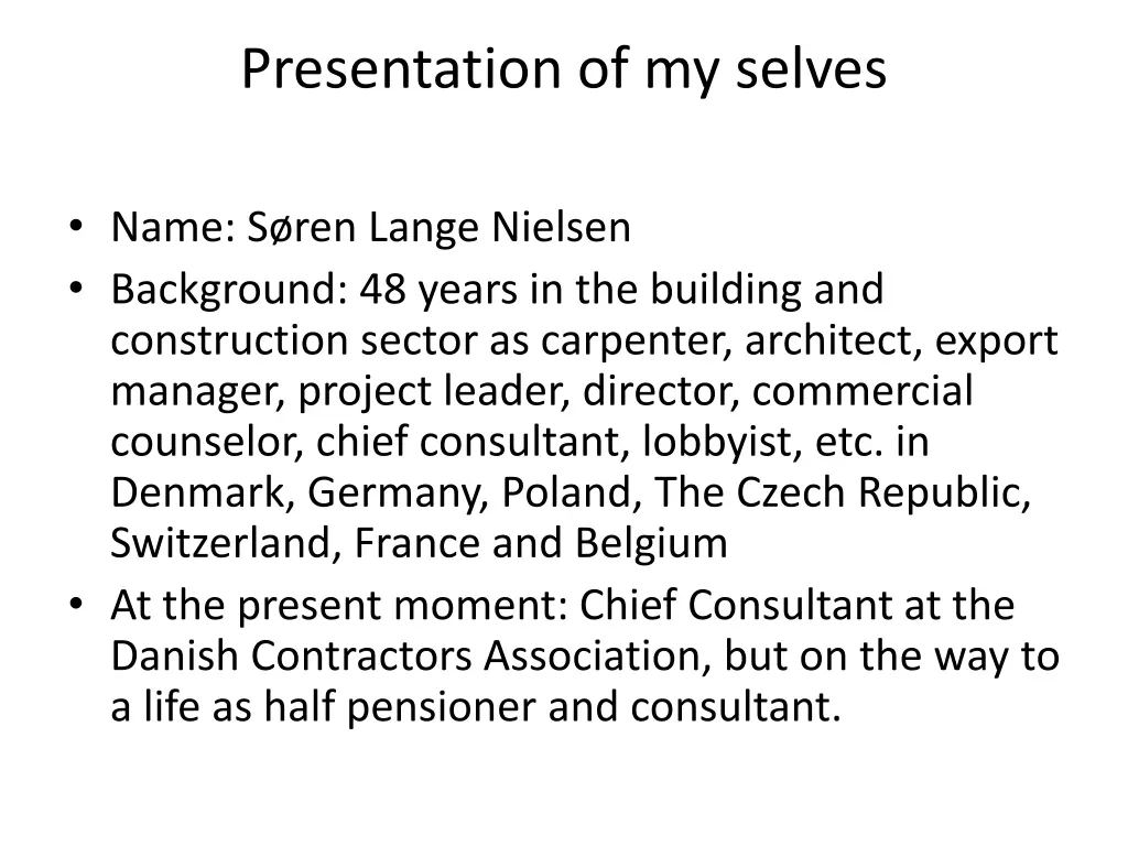 presentation of my selves