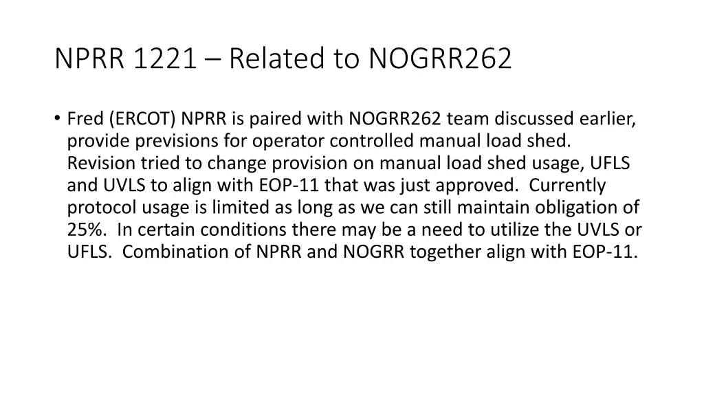 nprr 1221 related to nogrr262