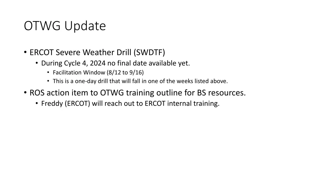 otwg update