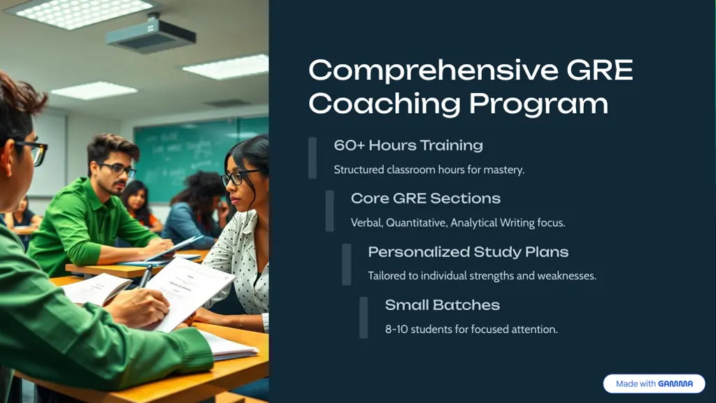 comprehensive gre coaching program