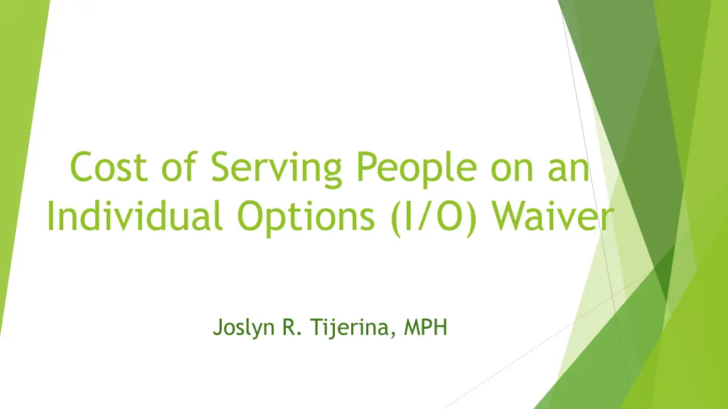 cost of serving people on an individual options