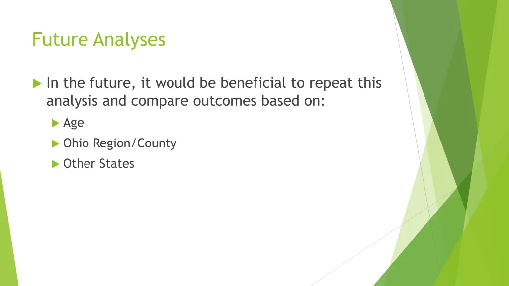 future analyses