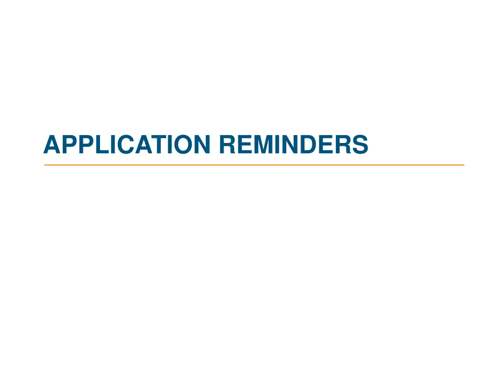 application reminders