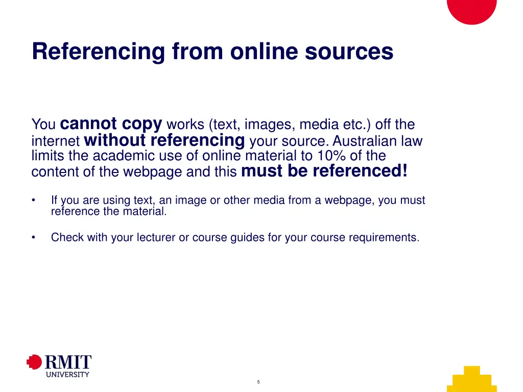 referencing from online sources