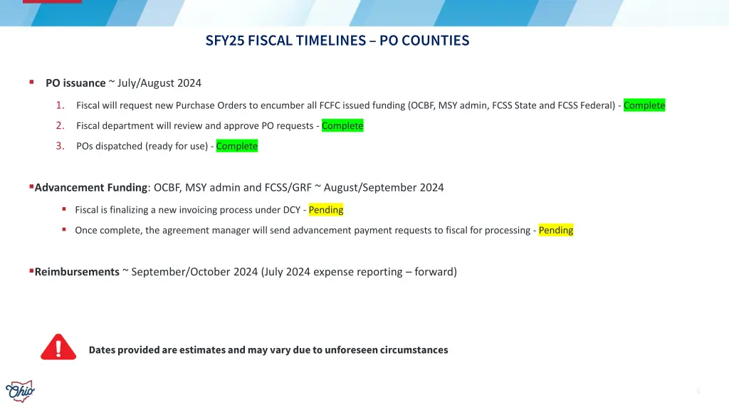sfy25 fiscal timelines po counties