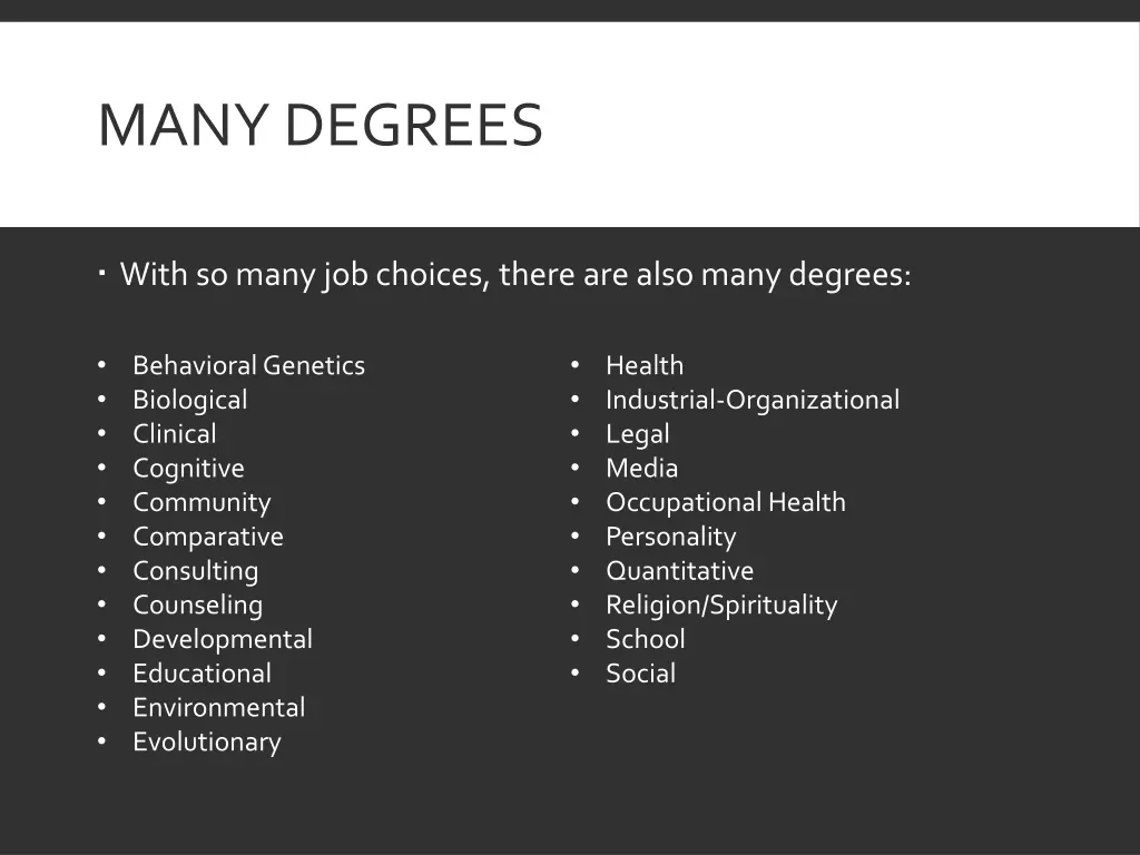 many degrees