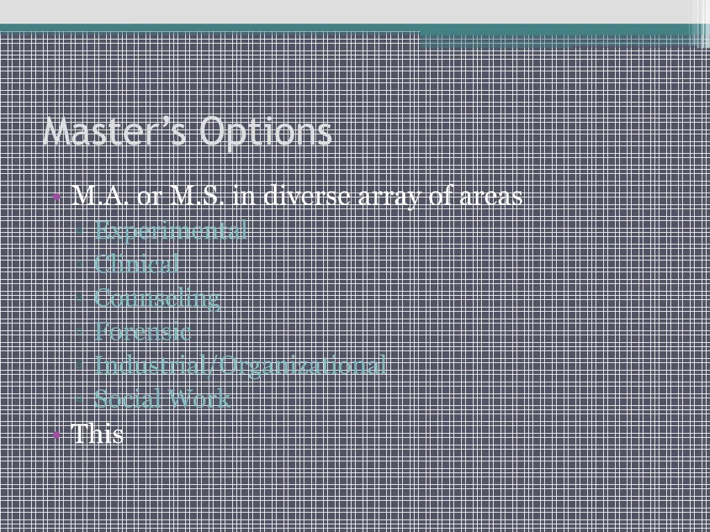 master s options
