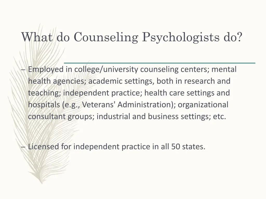what do counseling psychologists do