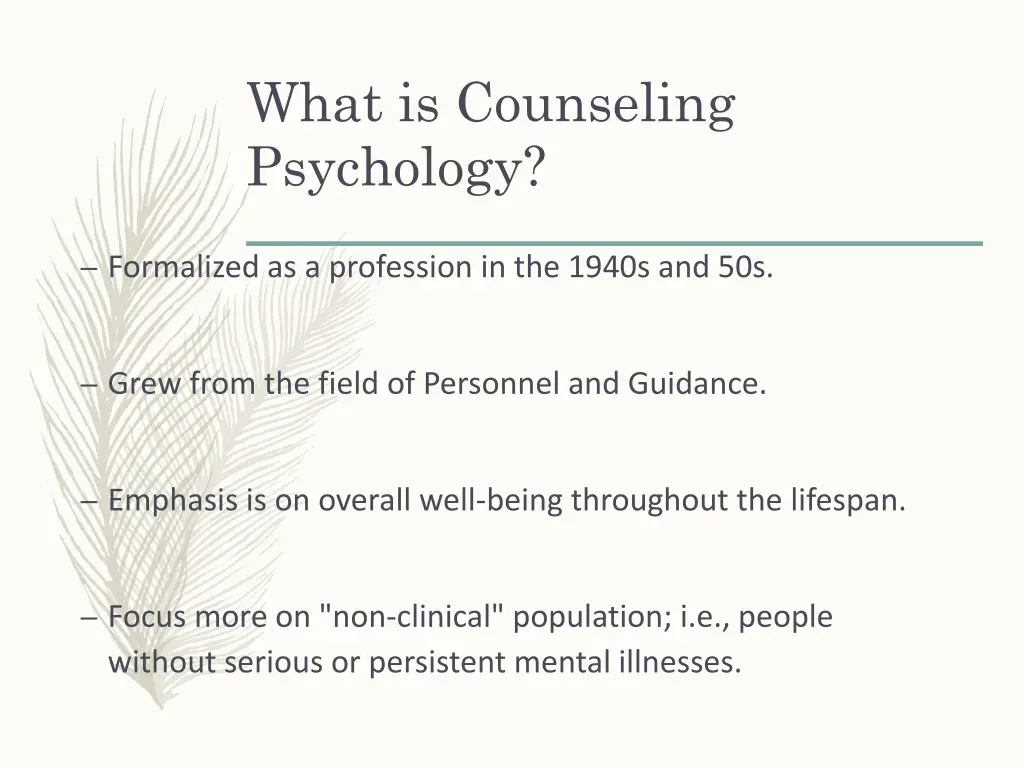 what is counseling psychology