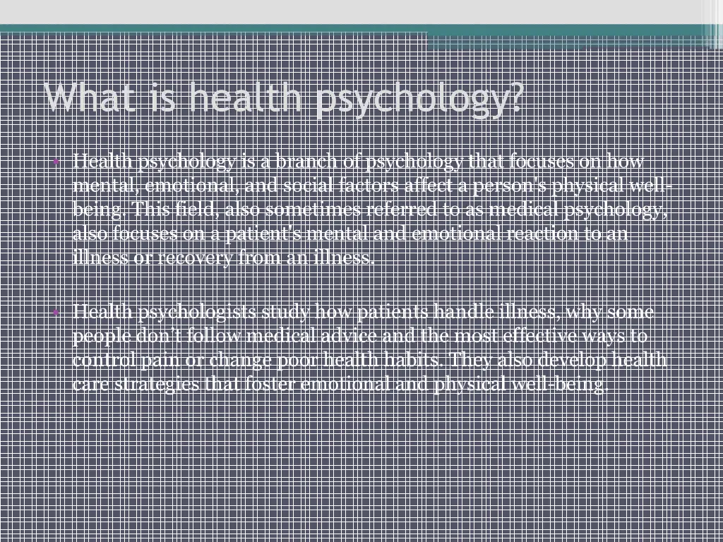 what is health psychology