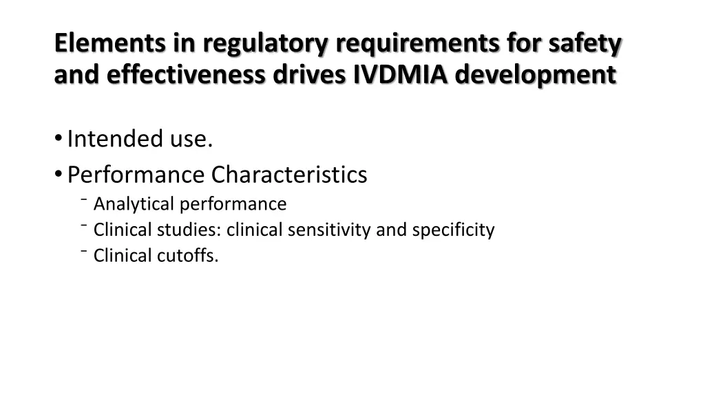 elements in regulatory requirements for safety