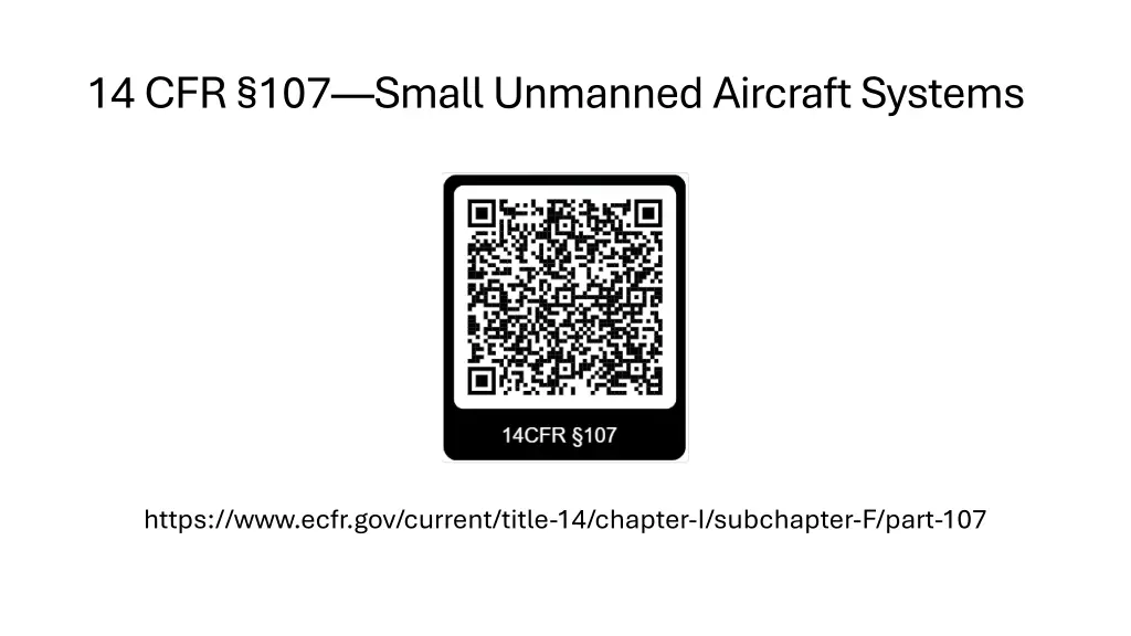 14 cfr 107 small unmanned aircraft systems