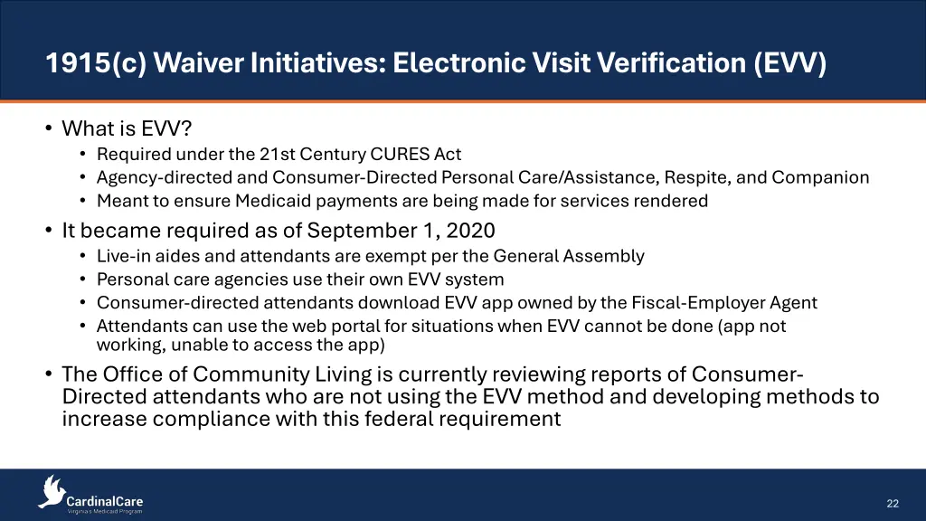 1915 c waiver initiatives electronic visit