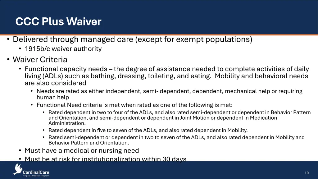 ccc plus waiver