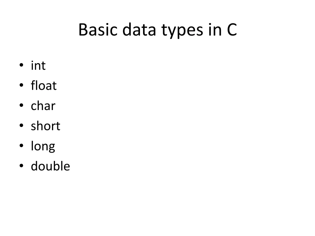 basic data types in c