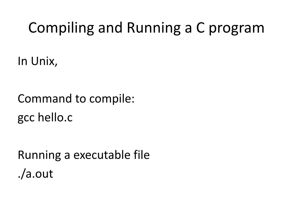 compiling and running a c program
