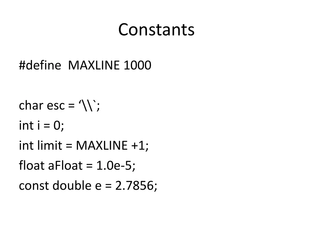 constants