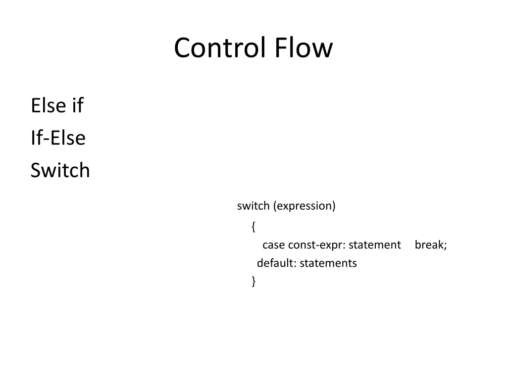 control flow