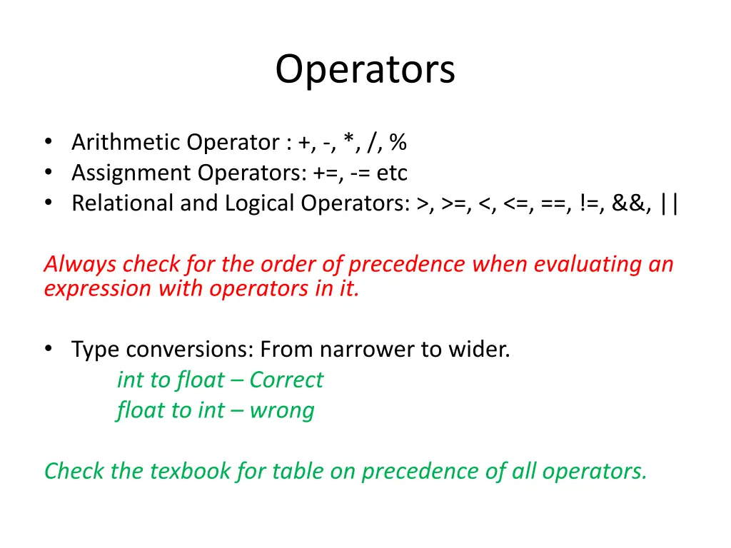 operators