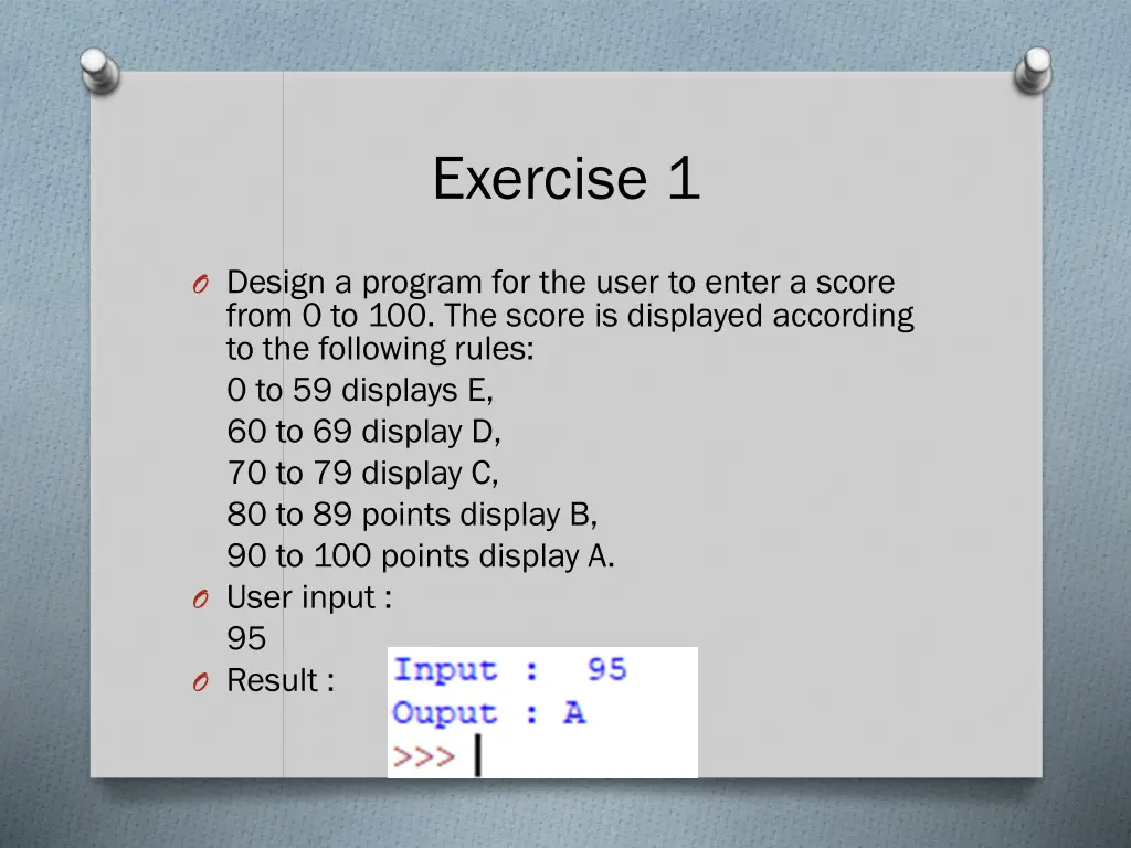exercise 1