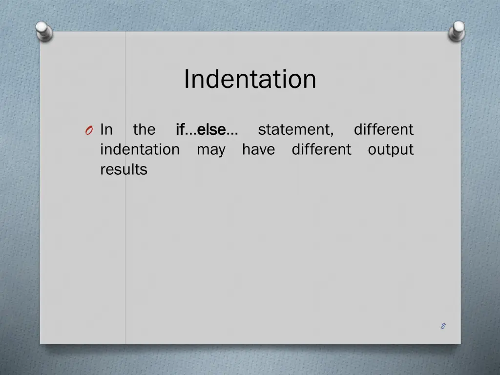 indentation