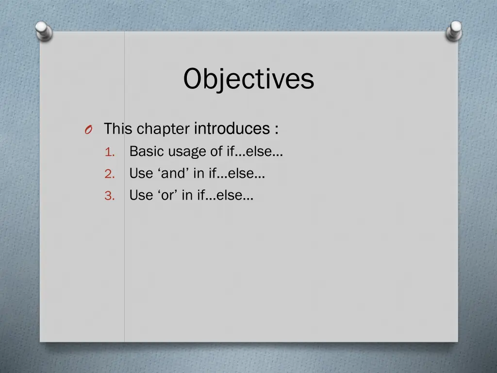 objectives