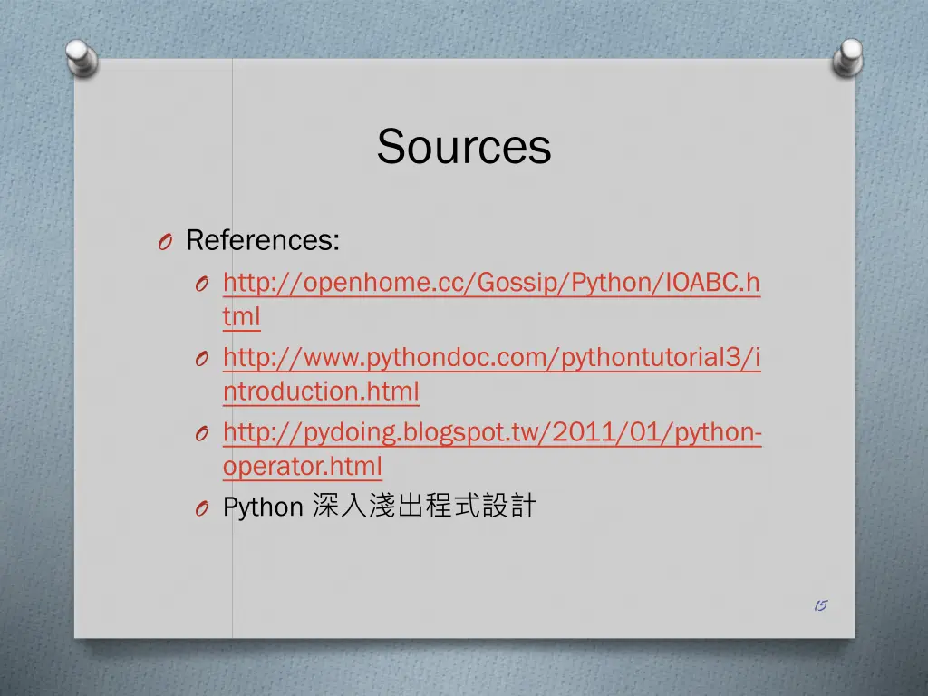 sources