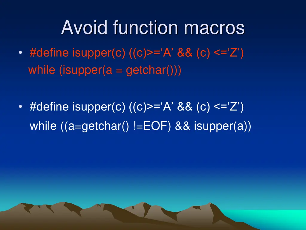 avoid function macros