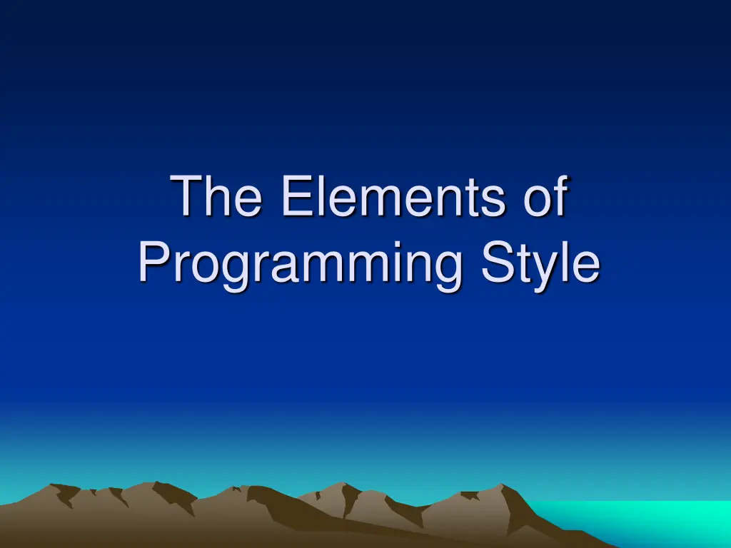 the elements of programming style