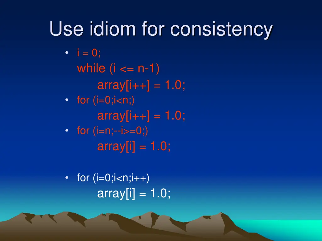use idiom for consistency