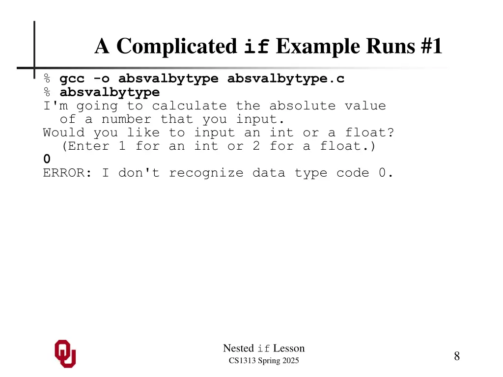 a complicated if example runs 1