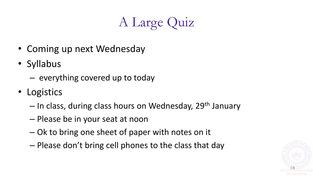 a large quiz