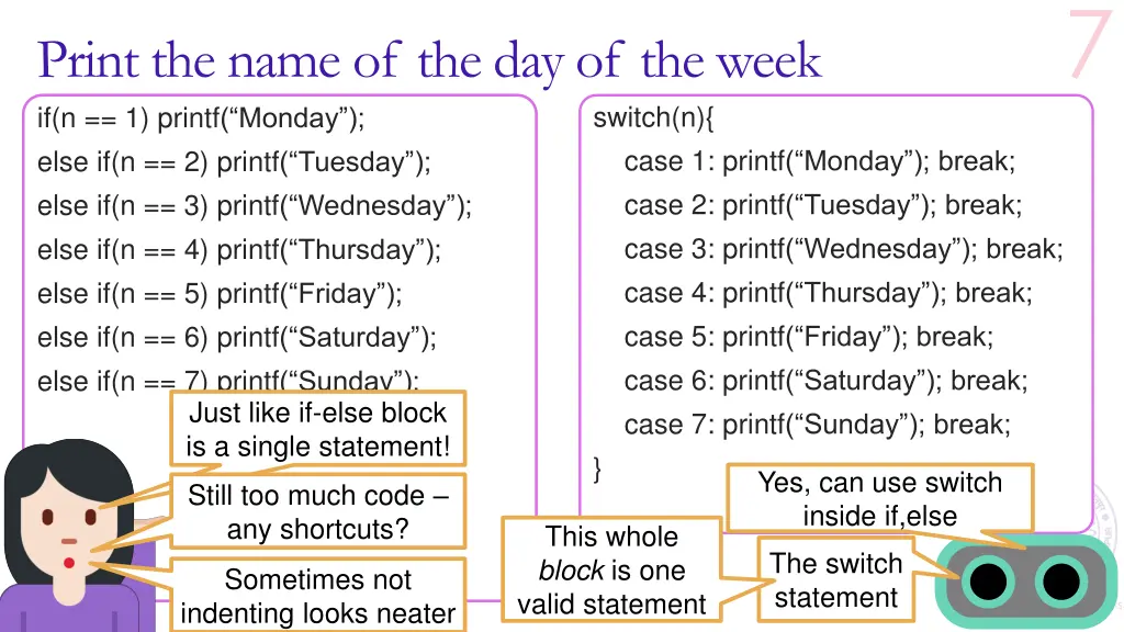 print the name of the day of the week