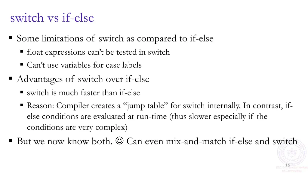 switch vs if else