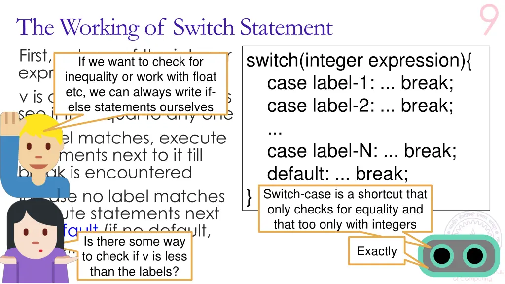 the working of switch statement