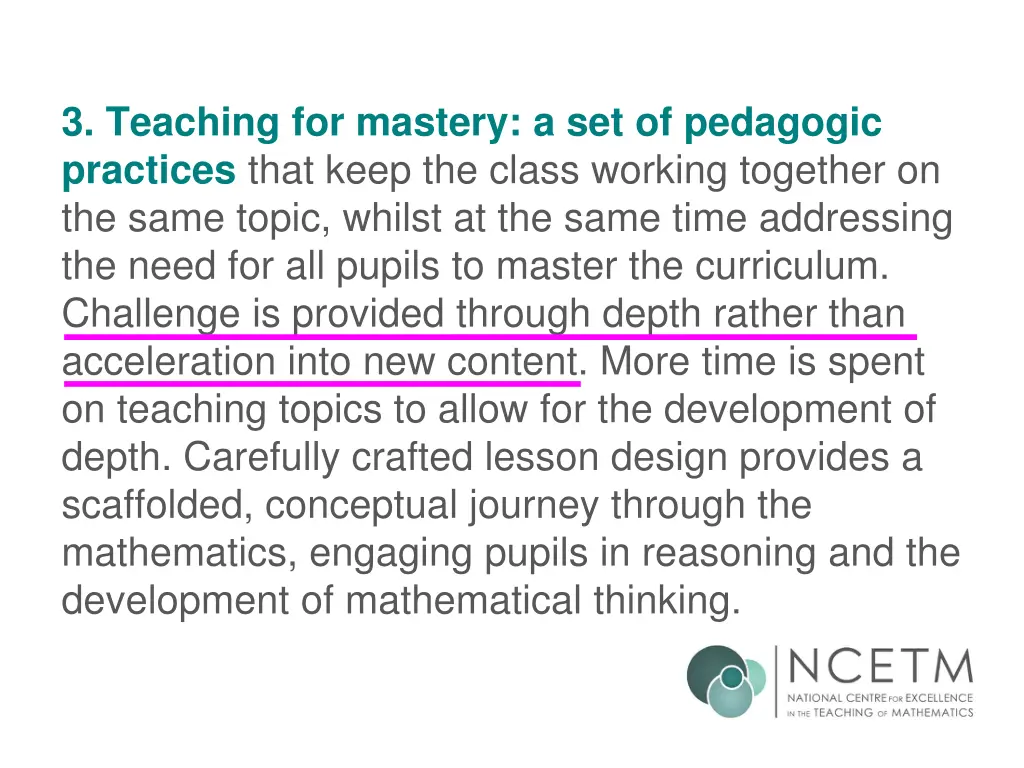 3 teaching for mastery a set of pedagogic