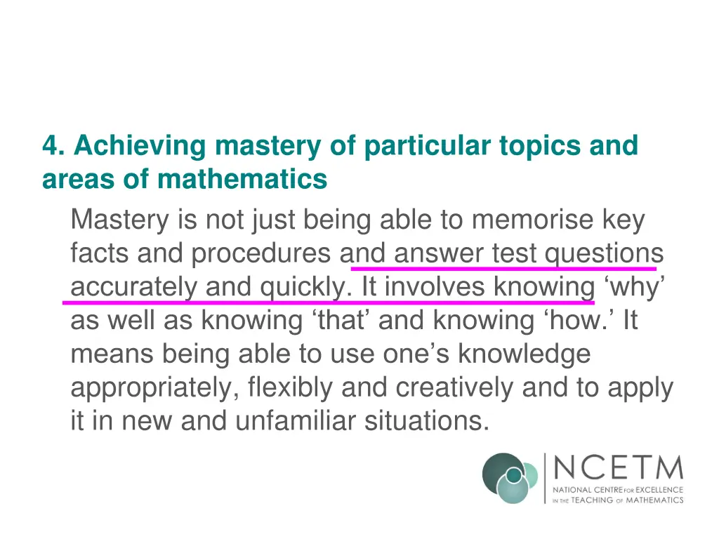 4 achieving mastery of particular topics